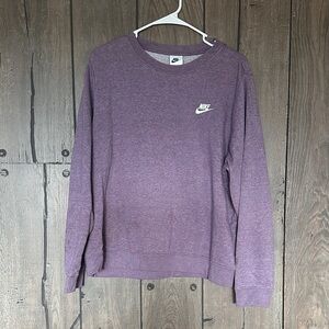 Nike Women's Heathered Purple Crew Neck Sweater